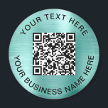 QR Code Promotional Mint Green Magnet<br><div class="desc">Simple promotional magnet for your business or organization with a brushed mint green faux metallic background. Add your QR code or logo and two lines of customized text,  such as your company name,  slogan,  thank you,  or leave blank.</div>