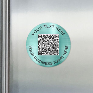 QR Code Promotional Mint Green Magnet