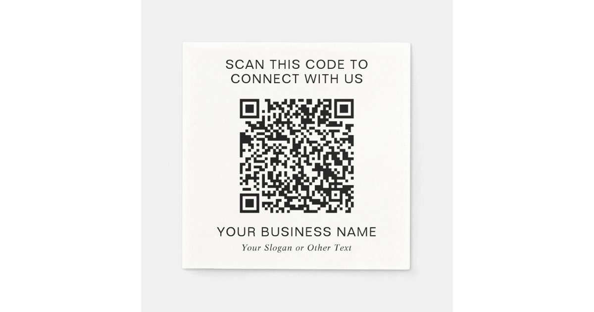 QR Code Promotional Napkins | Zazzle