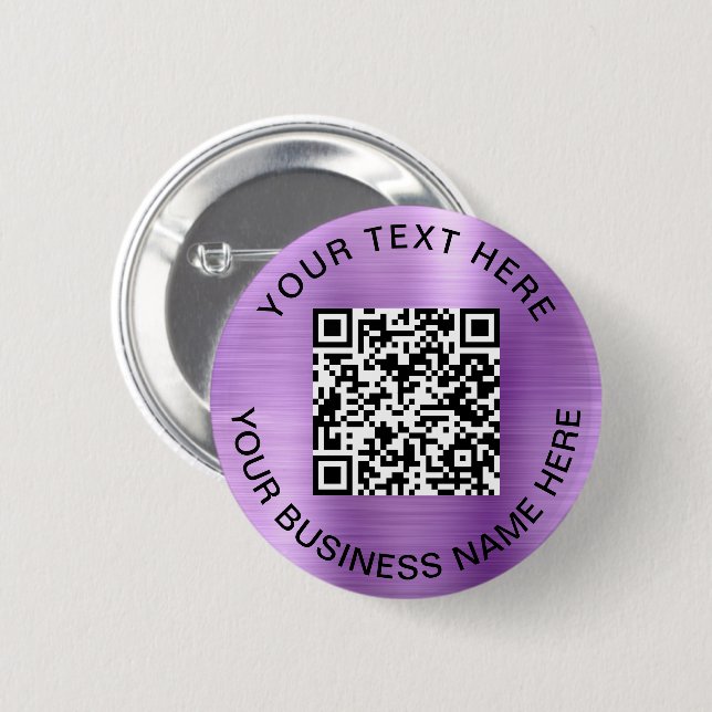 QR Code Promotional Purple Button (Front & Back)