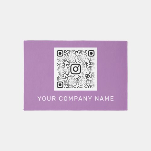 QR CODE Promotional Purple Company Name Rug