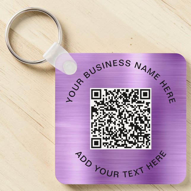 QR Code Promotional Purple Keychain (QR Code Promotional Purple Keychain)