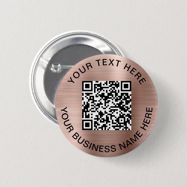 QR Code Promotional Rose Gold Button (Front & Back)