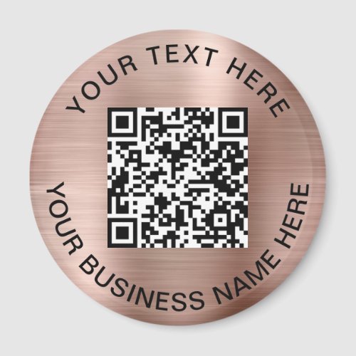 QR Code Promotional Rose Gold Magnet