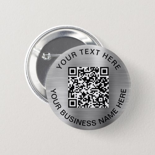 QR Code Promotional Silver Button