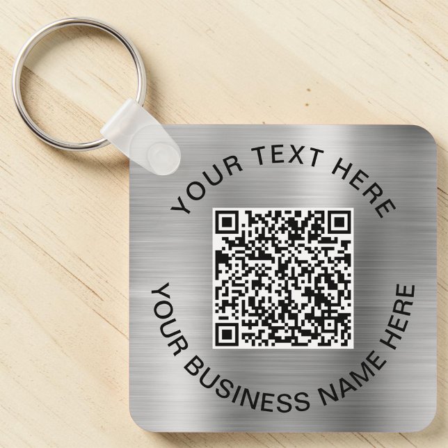 QR Code Promotional Silver Keychain (QR Code Promotional Silver Keychain)
