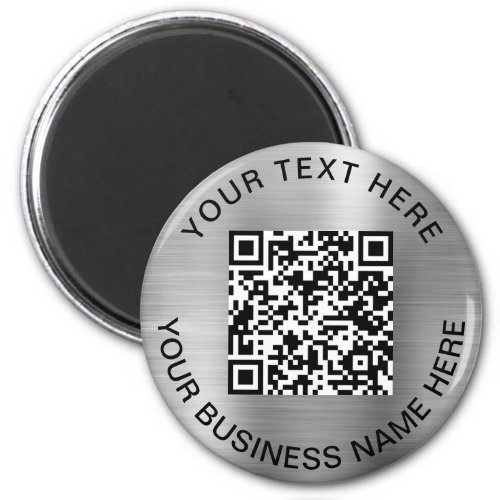 QR Code Promotional Silver Magnet