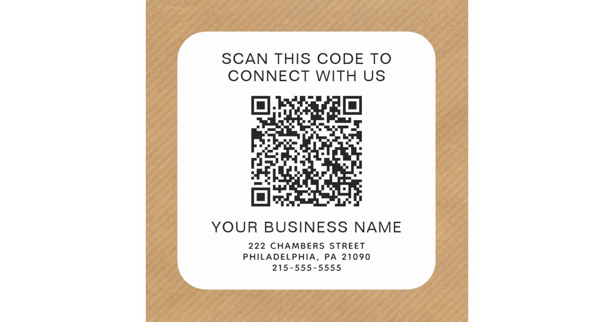 QR Code Promotional Square Sticker | Zazzle