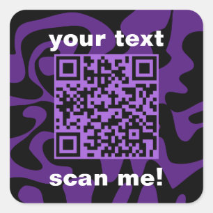 QR Code Purple And Black Modern Square Square Sticker