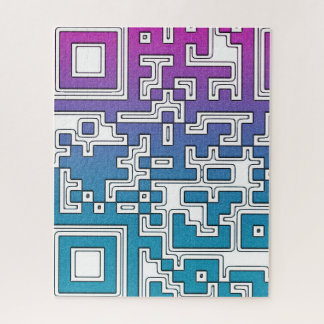 QR Code - Purple Blue Jigsaw Puzzle