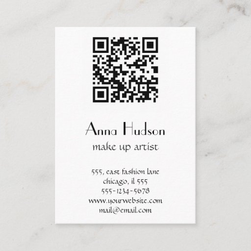 Customizable QR Code (Quick Response Code) Black and White Business Cards
