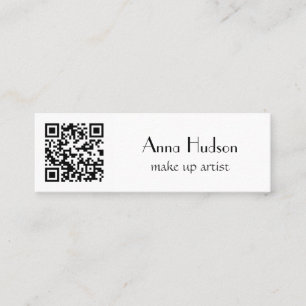 QR Code, Quick Response Code, Black and White Mini Business Card