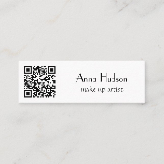 QR Code, Quick Response Code, Black and White Mini Business Card (Front)