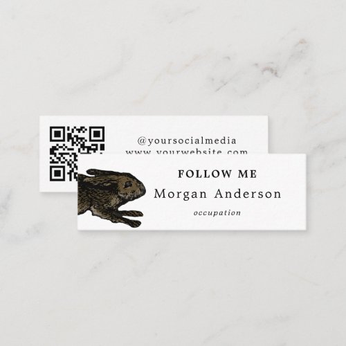 QR Code Rabbit Social Media Mini Business Card