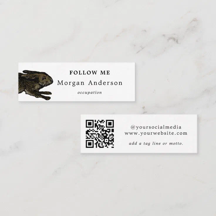 QR Code Rabbit Social Media Mini Business Card Zazzle