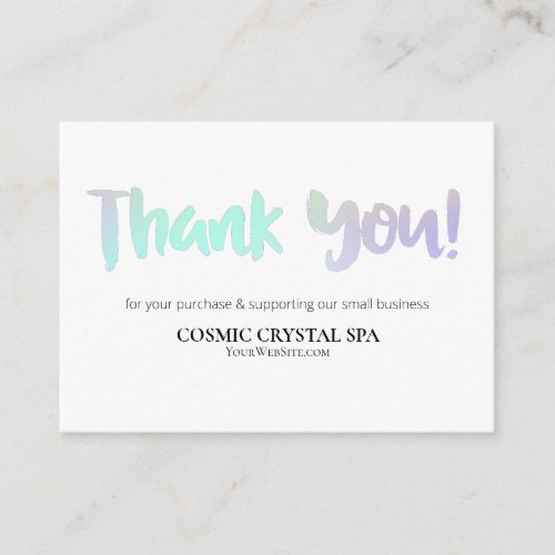 *~* QR code RAINBOW - THANK YOU LOGO AP8 Review Enclosure Card
