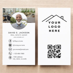 QR Code Real Estate Agent Photo Logo Business Card