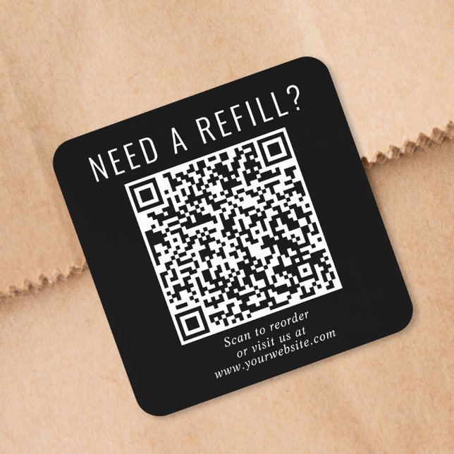 QR Code Refill Black Square Sticker (Creator Uploaded)