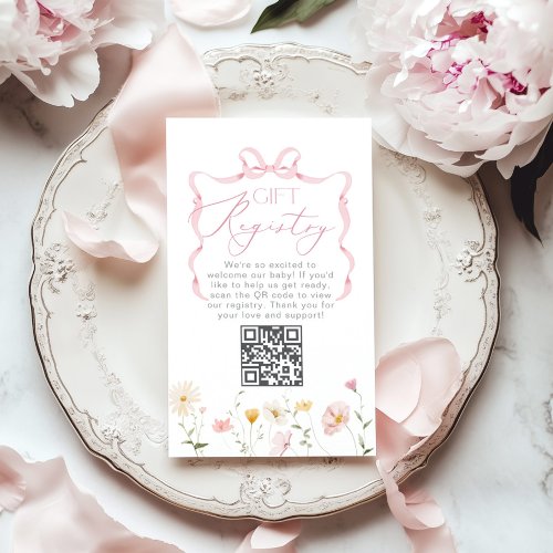 QR code Registry Whimsical Bow wildflowers