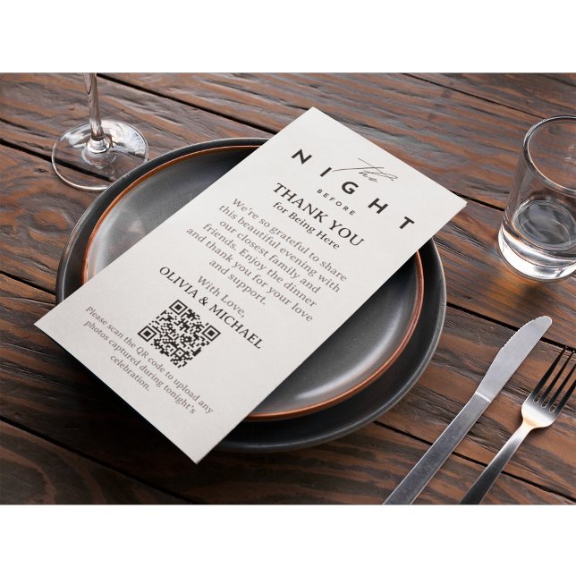 QR Code Rehearsal Dinner Thank You Card (Creator Uploaded)