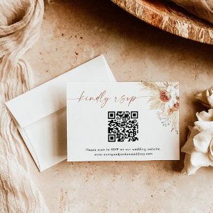 QR Code Response Card   Boho Wedding RSVP Card