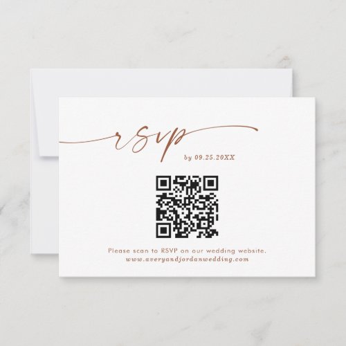 QR Code Response Card Terracotta Boho Wedding RSVP