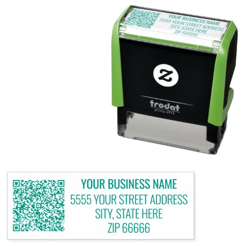 QR Code Return Address Your Name Business Stamp