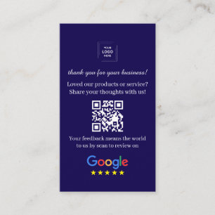 QR Code Review Link Business Feedback Style Card