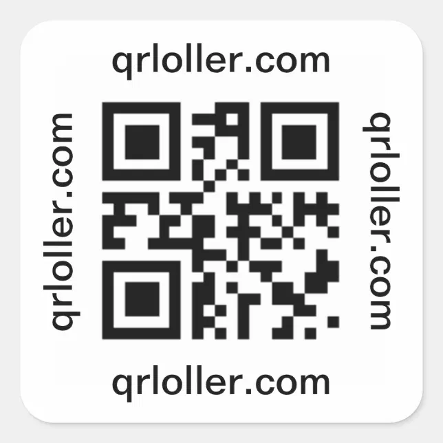 QR code Rick Roll to phone number Square Sticker Zazzle