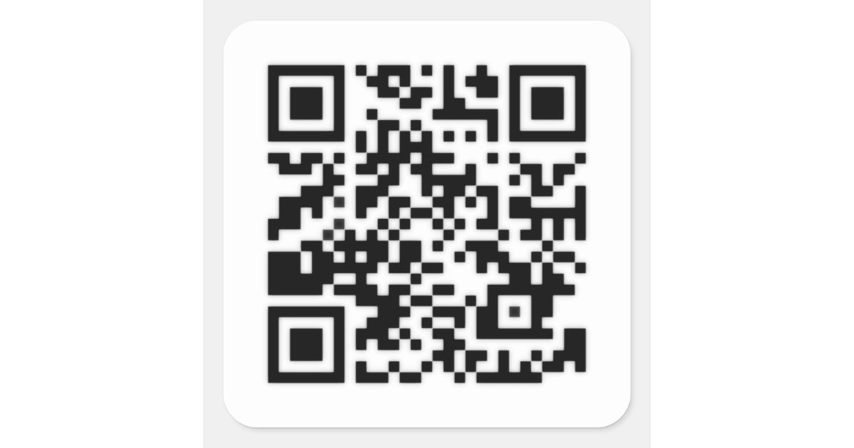 Rick Roll QR Code Rickrolled Square Sticker, Zazzle