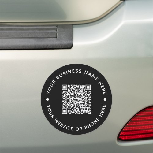 QR Code Round Business Car Magnet