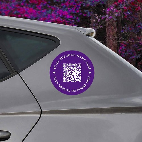 QR Code Round Business Car Magnet