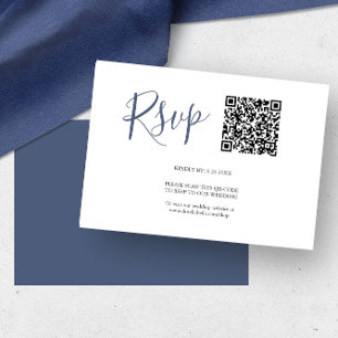 QR code RSVP Cards Navy Blue