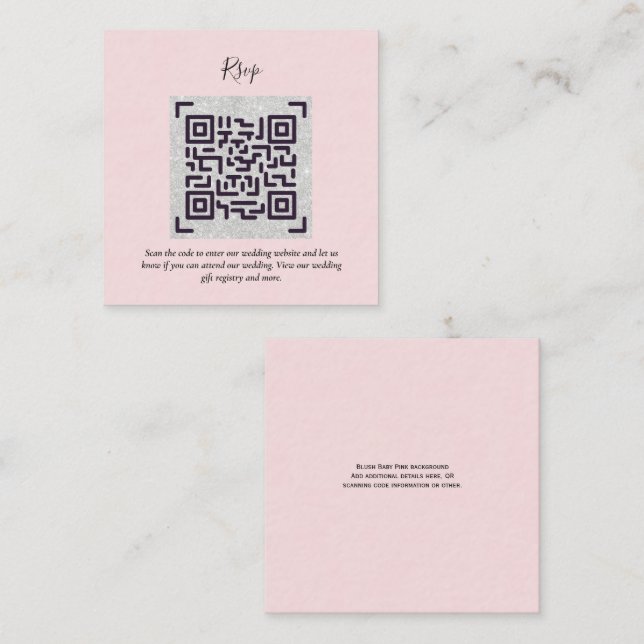 QR CODE RSVP Wedding Details Accommodation Gifts Enclosure Card (Front/Back)
