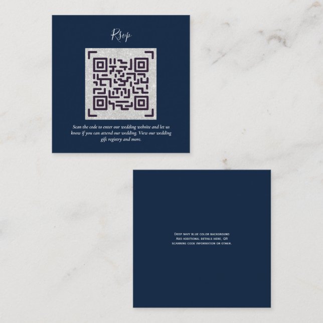 QR CODE RSVP Wedding Details Accommodation Gifts Enclosure Card (Front/Back)