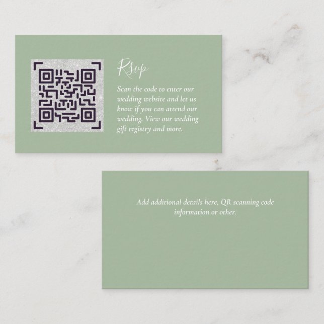 QR CODE RSVP Wedding Details Accommodation Gifts Enclosure Card (Front/Back)