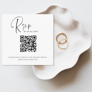 QR Code RSVP Wedding Website Elegant Enclosure Car Card