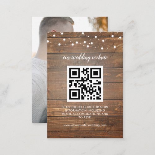 QR Code RSVP Wedding Website Enclosure Card
