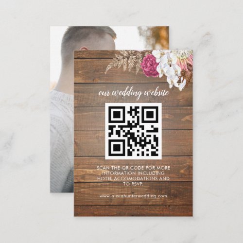 QR Code RSVP Wedding Website Enclosure Card