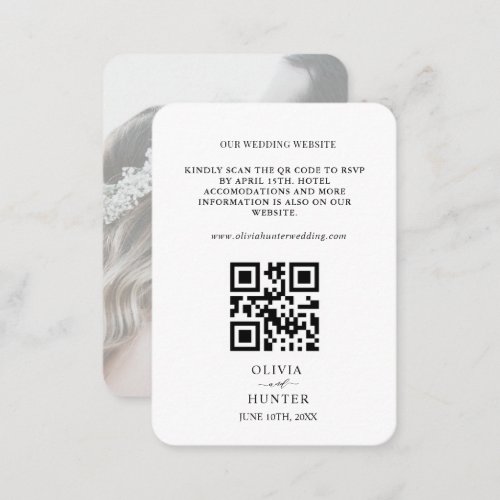  QR Code RSVP Wedding Website Enclosure Card