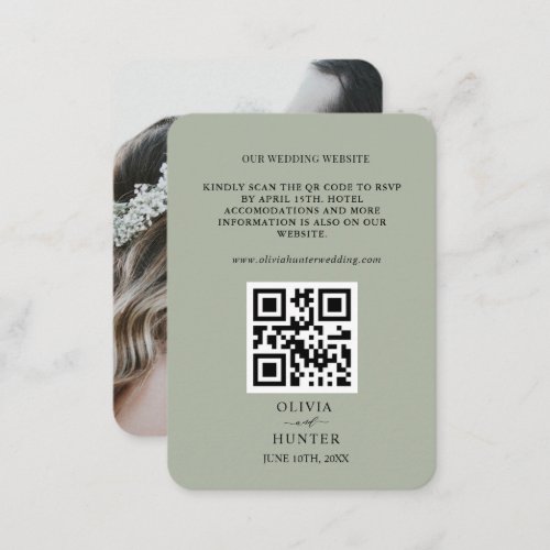  QR Code RSVP Wedding Website Enclosure Card