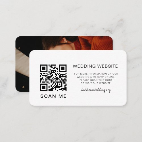 QR code RSVP Wedding Website Photo Enclosure Card