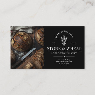 QR Code Rustic Artisan Sourdough Bakery Business Card