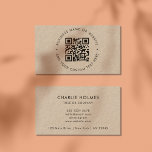 QR Code | Rustic Kraft Modern Stylish Professional Business Card<br><div class="desc">A simple custom rustic kraft QR code business card template in a modern minimalist style which can be easily updated with your QR code,  business name or website and custom text,  eg. scan me to...  #QRcode</div>