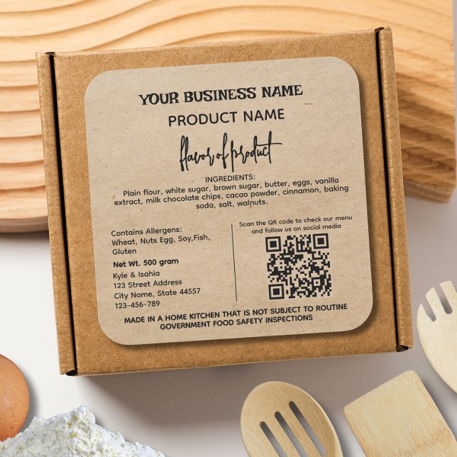 QR Code Rustic Texas Cottage Law Food label  (Creator Uploaded)