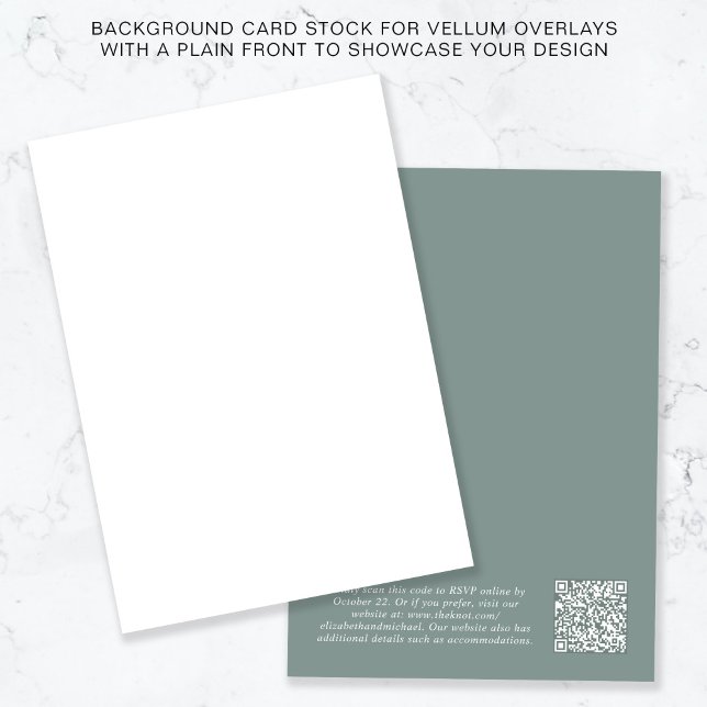 QR Code Sage Green Background For Vellum Overlay Invitation (Creator Uploaded)