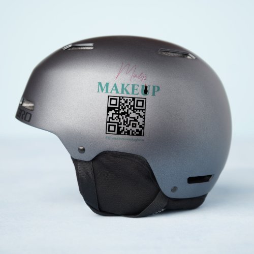 QR Code Salon Business Name Bike Helmet Decal