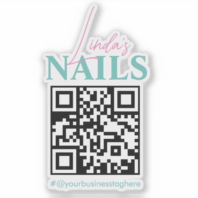 QR Code Salon Nail Business Name Car Decal (Front)