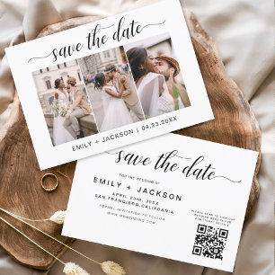 QR Code - Save the Date  Modern Elegant 3 Photo