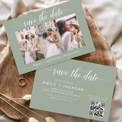 QR Code _ Save the Date Sage Green 3 Photo